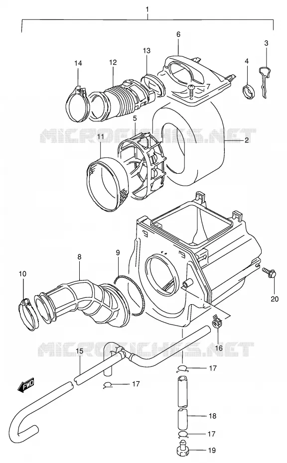 FILTRE A AIR Suzuki QUAD 160 OZARK 2000  LT-F160Y(P24)