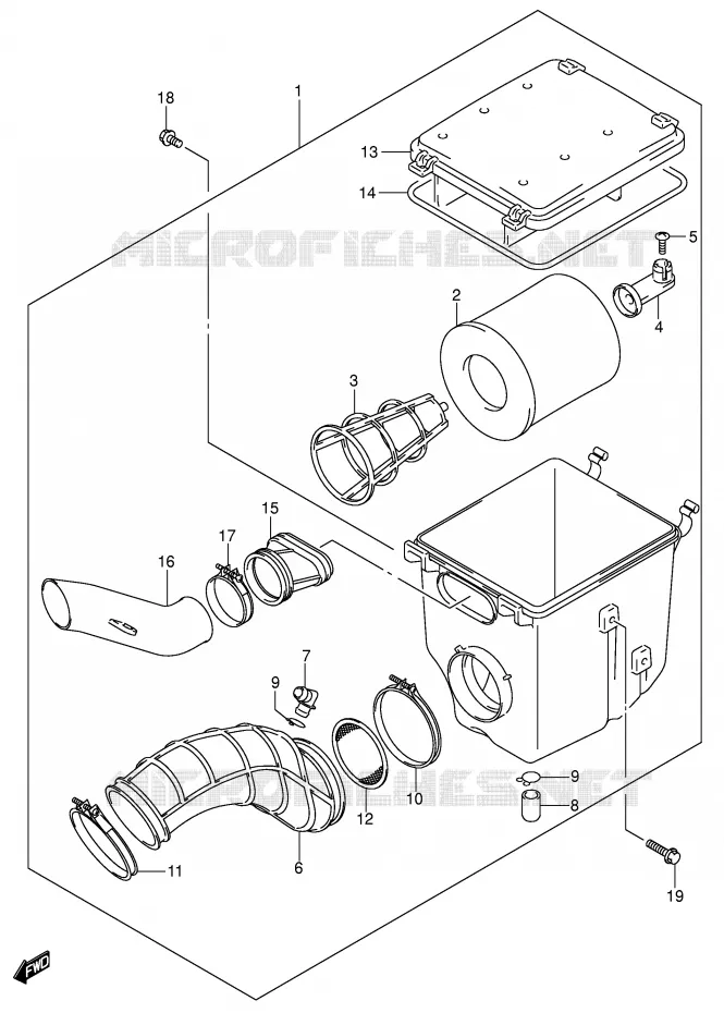FILTRE A AIR Suzuki QUAD 400 QUADSPORT 2004  LT-Z400K4(E19)