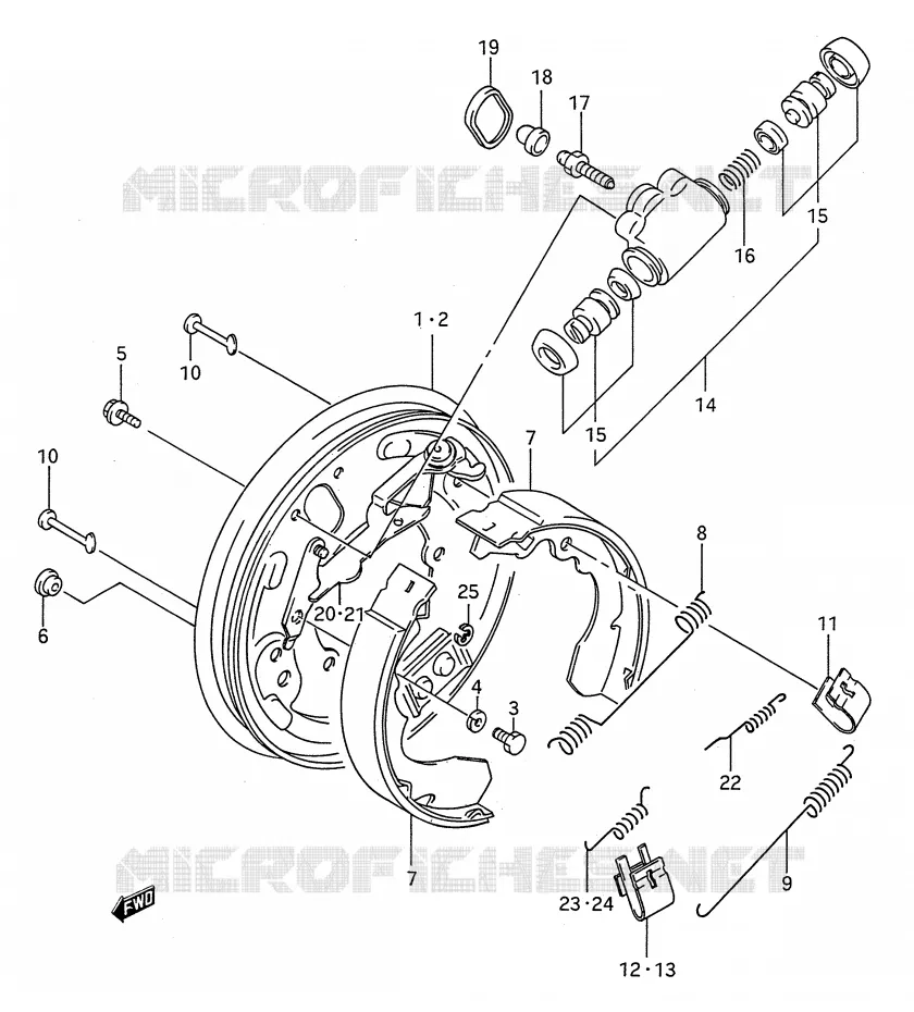 FREIN AVANT (MODELE M/N/P/R/S) Suzuki QUAD 250 KINGQUAD 1994  LT-F4WDR(E28)
