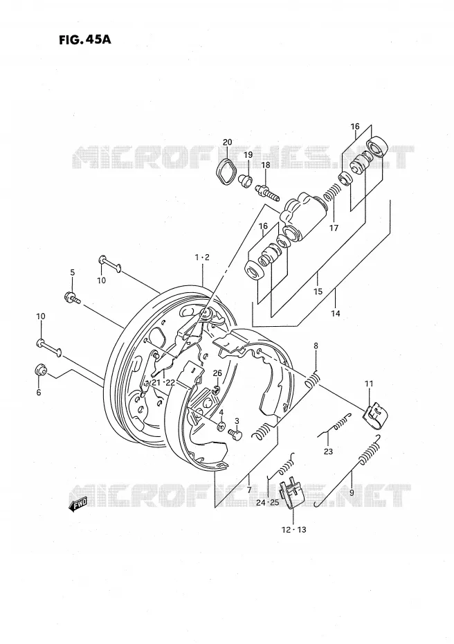 FREIN AVANT (MODELE M/N/P/R/S/T) Suzuki QUAD 250 OZARK 1990  LT-F250L(E3)