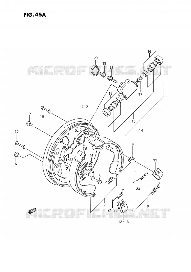 FREIN AVANT (MODELE M/N/P/R/S/T) Suzuki QUAD 250 OZARK 1996  LT-F250T(E2)
