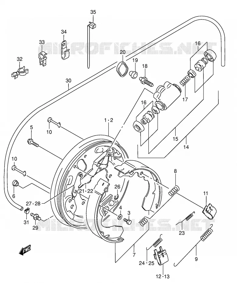FREIN AVANT (MODELE X/Y/K1) Suzuki QUAD 300 KINGQUAD 2002  LT-F300FK2(E3/E28)