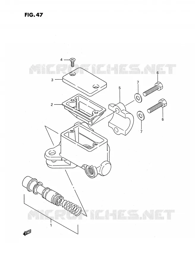 MAITRE CYLINDRE AVANT (MODELE J/K/L) Suzuki QUAD 250 OZARK 1991  LT-F250M(E3)