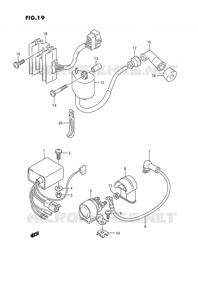 PARTIE ELECTRIQUE Suzuki QUAD 160 OZARK 1992  LT-F160N(P3)