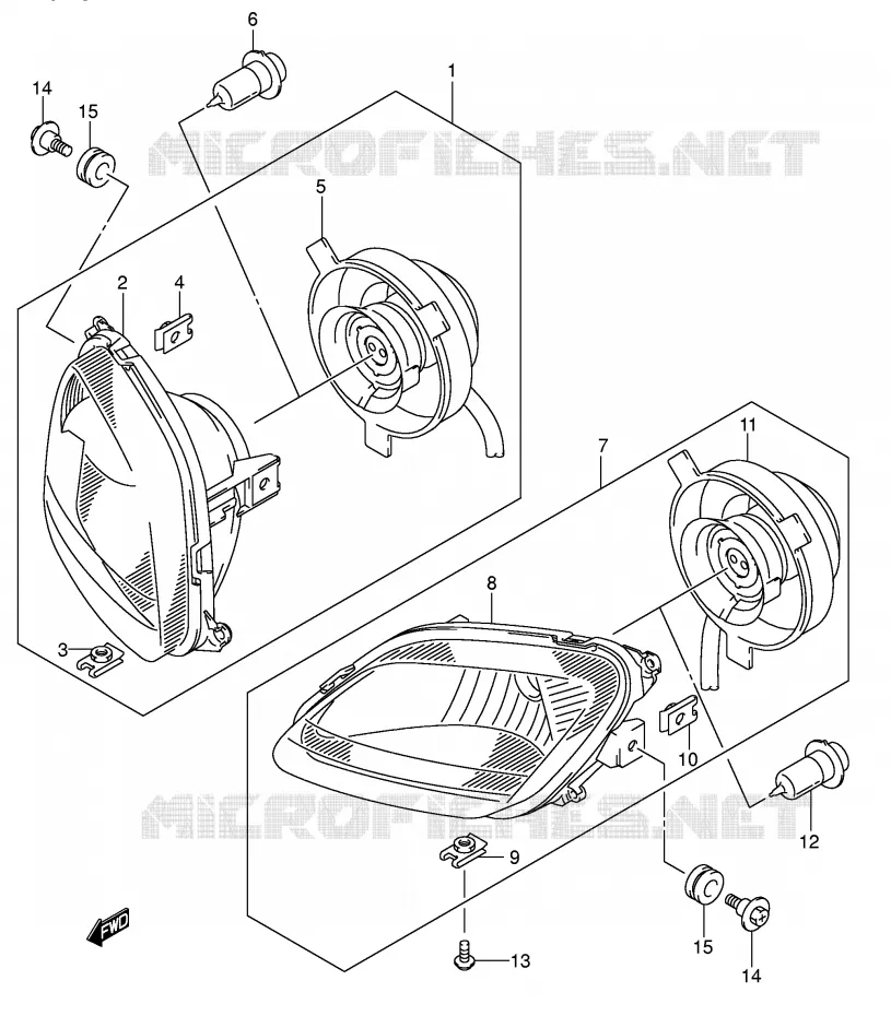 PHARE (MODELE K5 P17) Suzuki QUAD 400 EIGER 2007  LT-F400K7(P24)