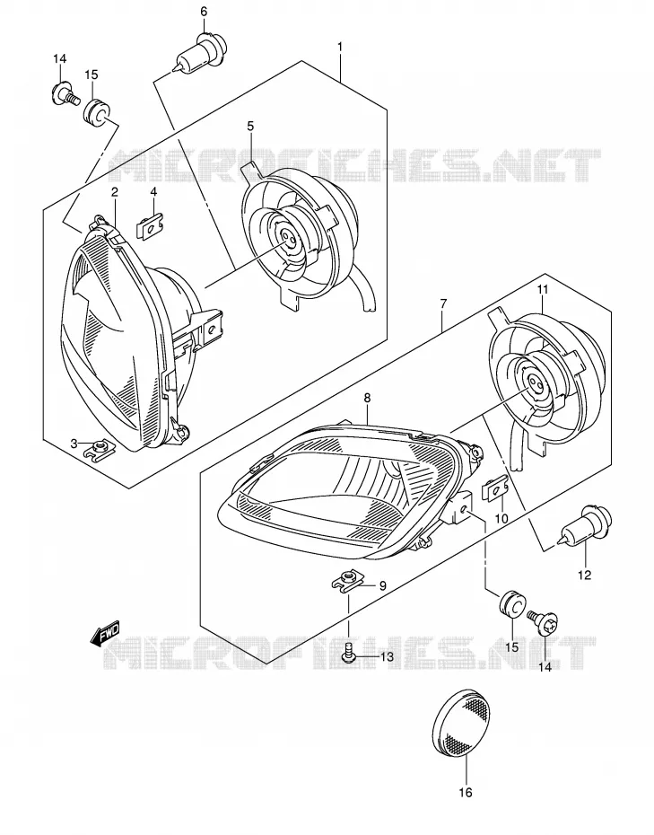PHARE (MODELE K5) Suzuki QUAD 400 EIGER 2004  LT-F400FK4(P3/P28)
