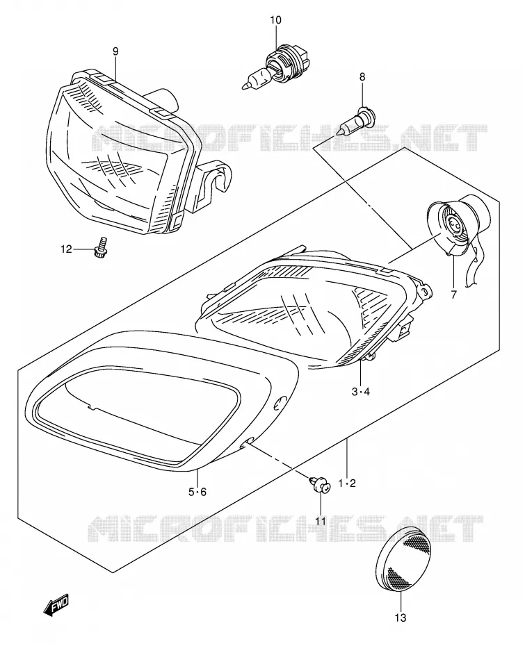 PHARE (MODELE K5) Suzuki QUAD 500 VINSON 2007  LT-A500FK7(P28/P33)