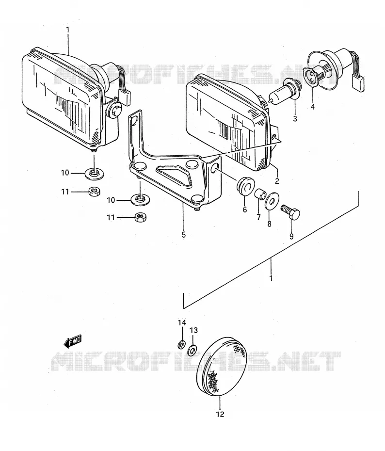 PHARE Suzuki QUAD 300 KINGQUAD 1993  LT-F4WDXP(E28)
