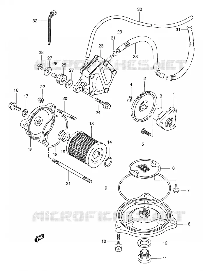 POMPE A HUILE - POMPE A ESSENCE Suzuki QUAD 250 KINGQUAD 1997  LT-F4WDV(E17)