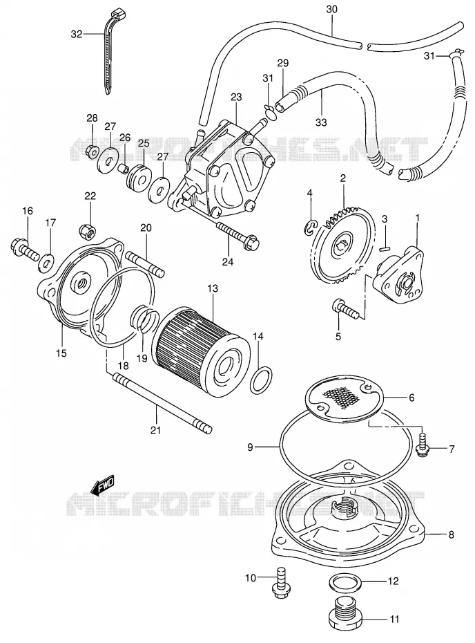 POMPE A HUILE - POMPE A ESSENCE Suzuki QUAD 300 KINGQUAD 2001  LT-F300FK1(E3/E28)