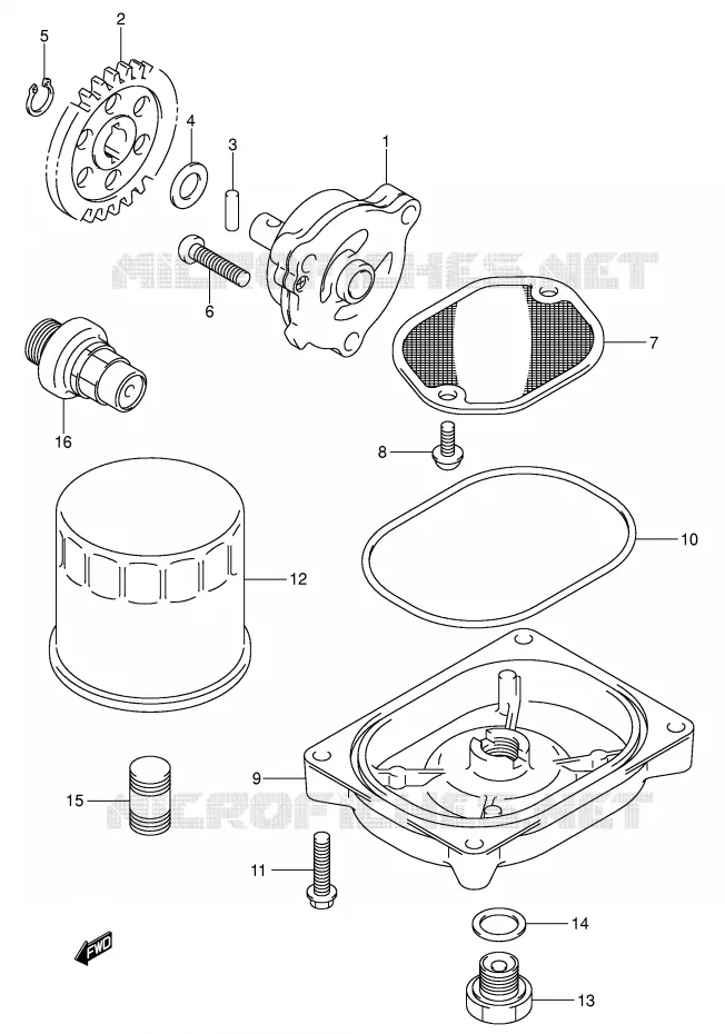 POMPE A HUILE Suzuki QUAD 500 VINSON 2006  LT-F500FK6(P28/P33)