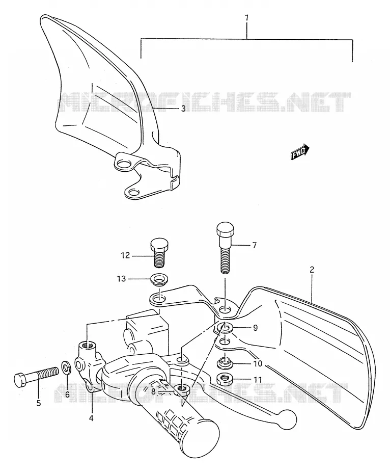 PROTEGES MAINS (OPTIONNEL) Suzuki QUAD 250 KINGQUAD 1988  LT-F4WDJ(E28)
