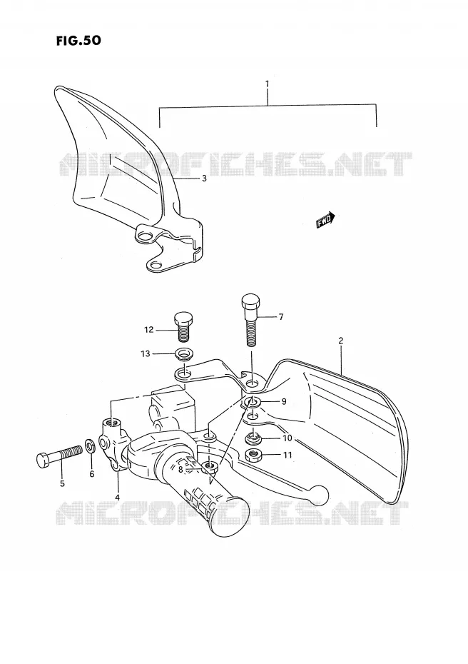 PROTEGES MAINS (OPTIONNEL) Suzuki QUAD 250 KINGQUAD 1993  LT-F4WDP(E2)