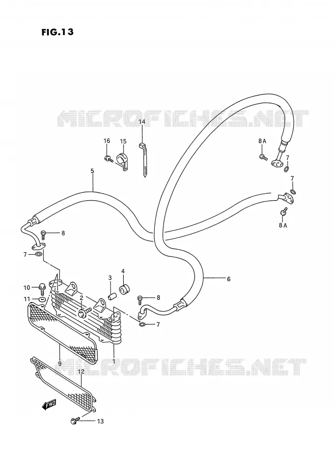 RADIATEUR D'HUILE Suzuki QUAD 300 KINGQUAD 1995  LT-F4WDXS(E2)