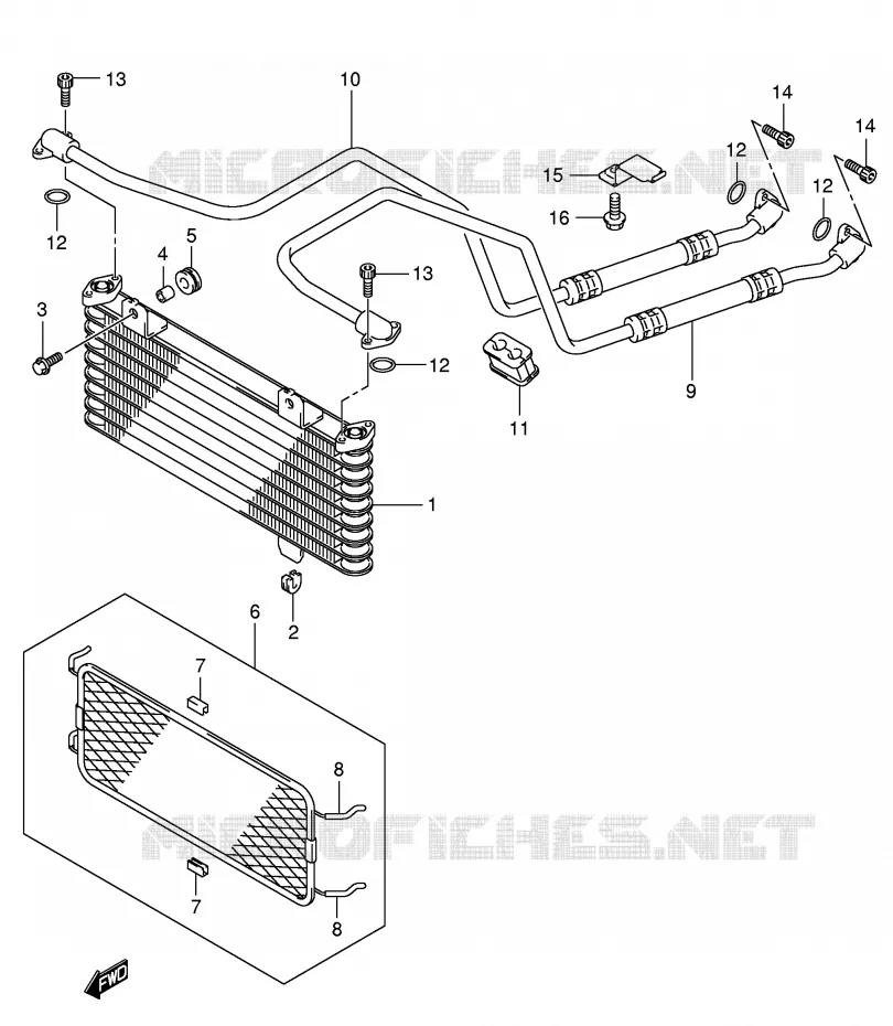 RADIATEUR D'HUILE Suzuki QUAD 400 EIGER 2009  LT-A400FK6(P3/P28)