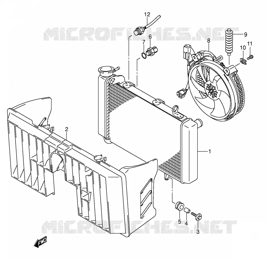 RADIATEUR Suzuki QUAD 400 QUADSPORT 2007  LT-Z400K7(E19)