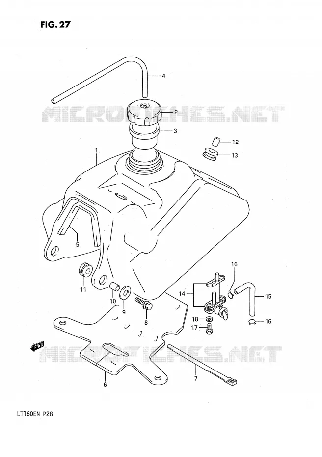 RESERVOIR D'ESSENCE Suzuki QUAD 160 QUADRUNNER 1992  LT160EN(P28)