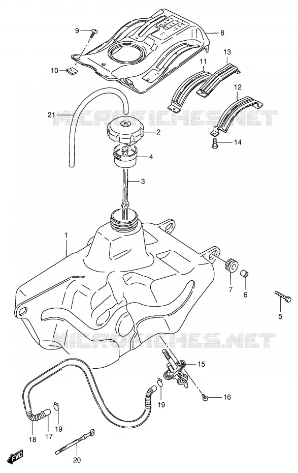 RESERVOIR D'ESSENCE Suzuki QUAD 250 KINGQUAD 1998  LT-F4WDW(E28)