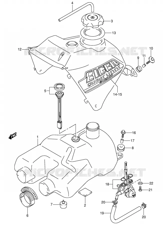 RESERVOIR D'ESSENCE Suzuki QUAD 400 EIGER 2002  LT-F400K2(E24)
