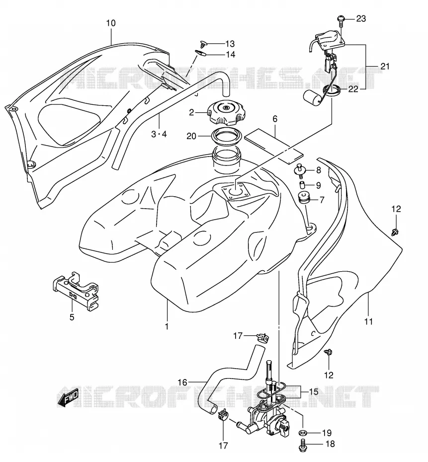 RESERVOIR D'ESSENCE Suzuki QUAD 500 VINSON 2005  LT-A500FK5(P24)