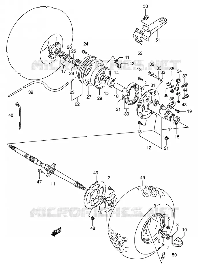 ROUE ARRIERE Suzuki QUAD 160 OZARK 1997  LT-F160V(P24)
