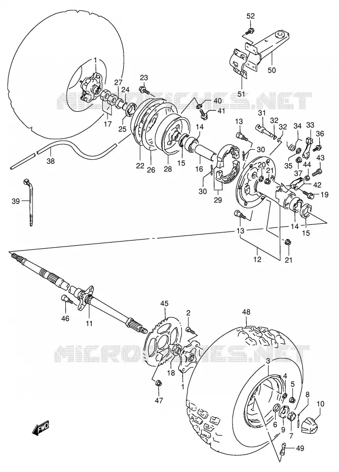 ROUE ARRIERE Suzuki QUAD 160 OZARK 2003  LT-F160K3(P28)