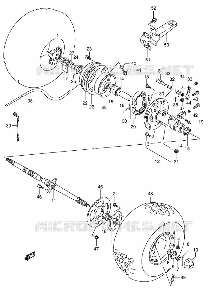 ROUE ARRIERE Suzuki QUAD 160 OZARK 2004  LT-F160K4(P24)