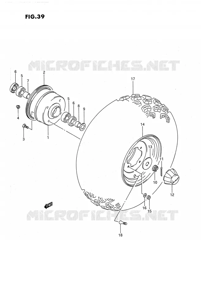 ROUE AVANT Suzuki QUAD 160 OZARK 1991  LT-F160M(P3)