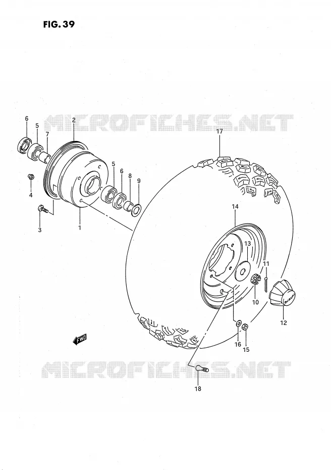 ROUE AVANT Suzuki QUAD 160 OZARK 1992  LT-F160N(P2)