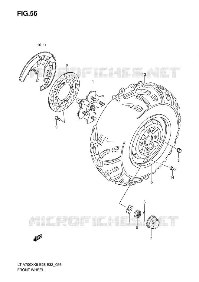 ROUE AVANT Suzuki QUAD 700 KINGQUAD 2005  LT-A700XK5(E28/E33)