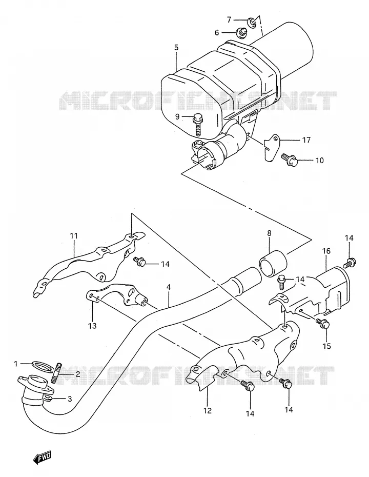 SILENCIEUX (MODELE M/N/P/R/S) Suzuki QUAD 250 KINGQUAD 1994  LT-F4WDR(E28)