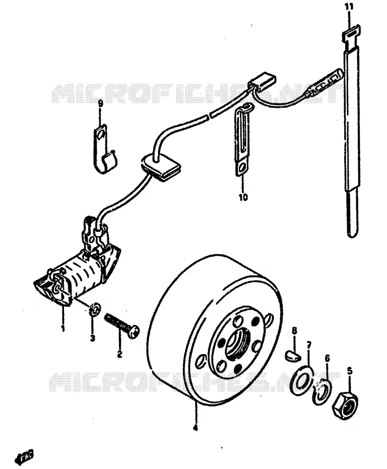 ALLUMAGE ROTOR - STATOR Suzuki QUAD 50 MINIQUAD-SPORT 1988  LT50J(E/F/G/H/J/K)