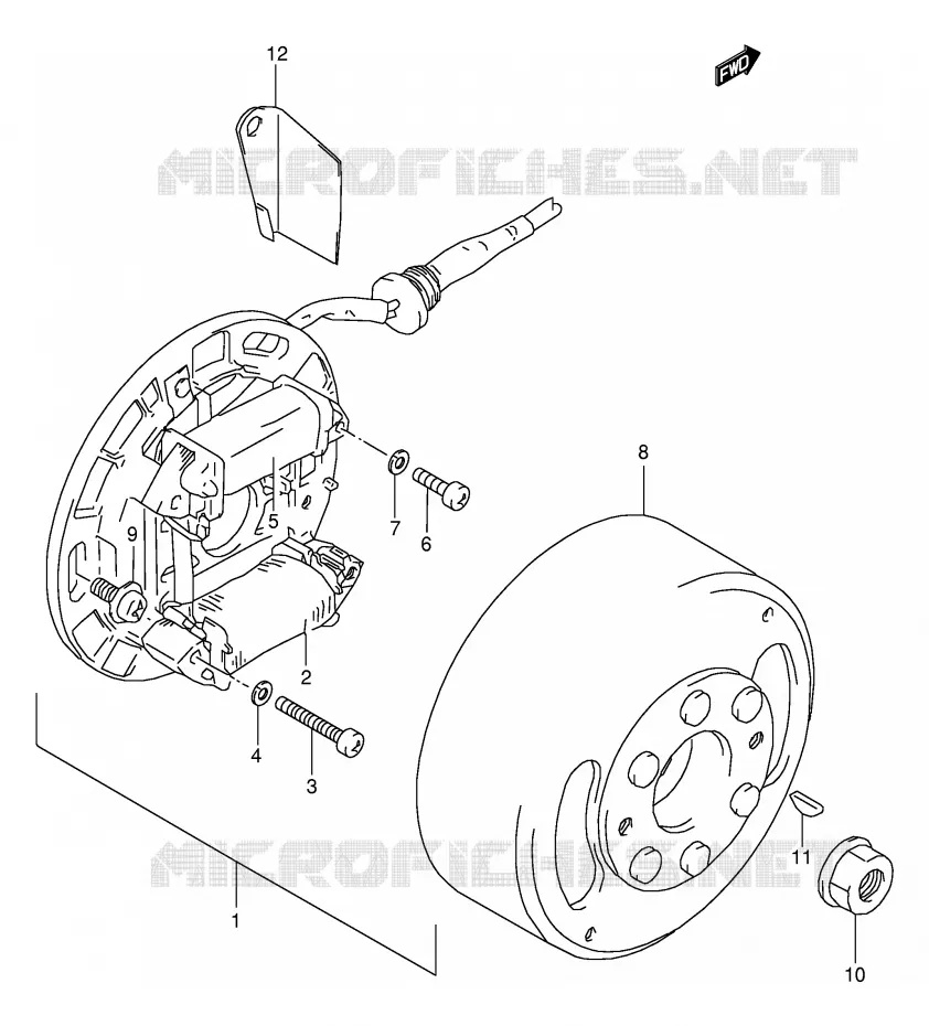 ALLUMAGE ROTOR - STATOR Suzuki QUAD 80 QUADSPORT 1999  LT80X(P3/P28)