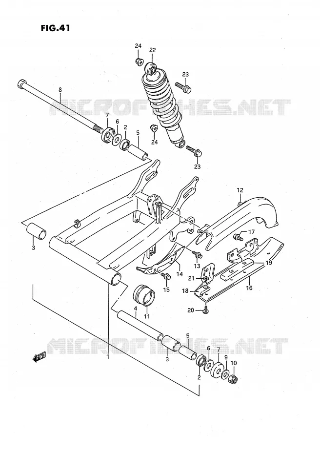 BRAS OSCILLANT ARRIERE Suzuki QUAD 160 OZARK 1991  LT-F160M(P28)