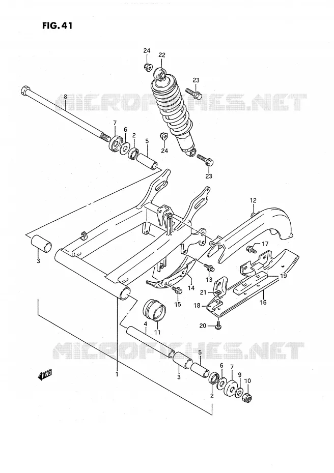 BRAS OSCILLANT ARRIERE Suzuki QUAD 160 OZARK 1996  LT-F160T(P2)
