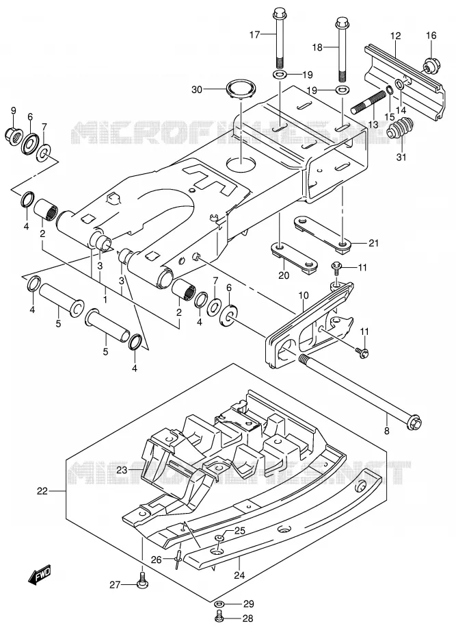 BRAS OSCILLANT (MODEL K4/K5/K6/K7) Suzuki QUAD 400 QUADSPORT 2004  LT-Z400K4(E3/E28)