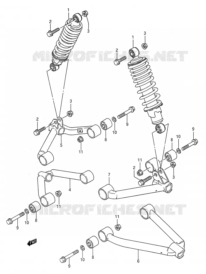 BRAS SUSPENSION AVANT Suzuki QUAD 250 KINGQUAD 1987  LT-F4WDH(E28)