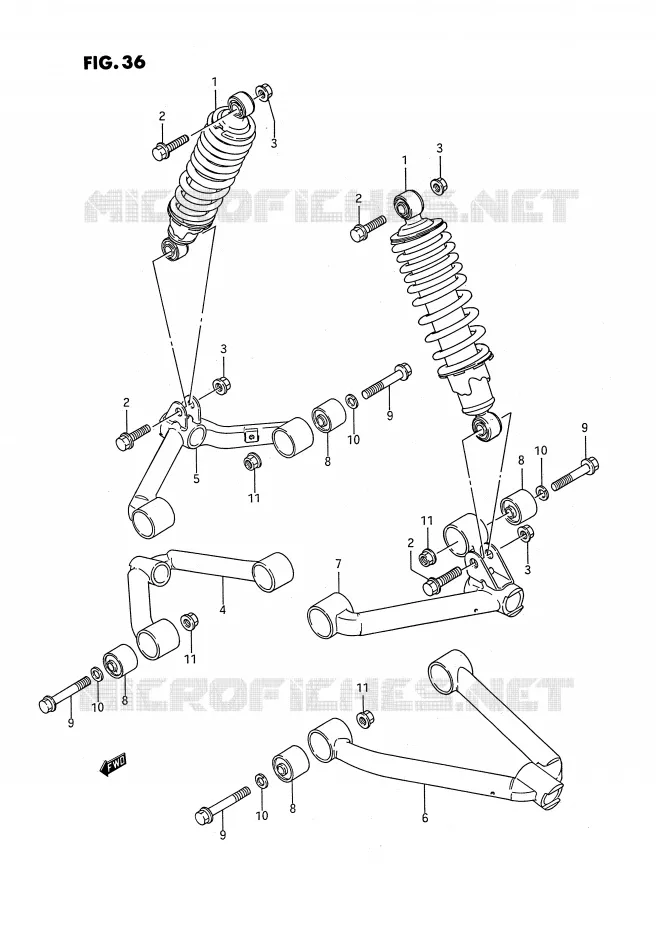 BRAS SUSPENSION AVANT Suzuki QUAD 250 KINGQUAD 1995  LT-F4WDS(E2)