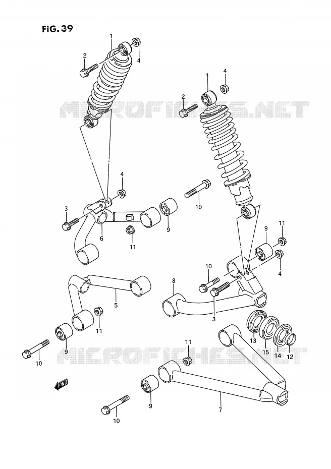 BRAS SUSPENSION AVANT Suzuki QUAD 300 KINGQUAD 1991  LT-F4WDXM(E2)