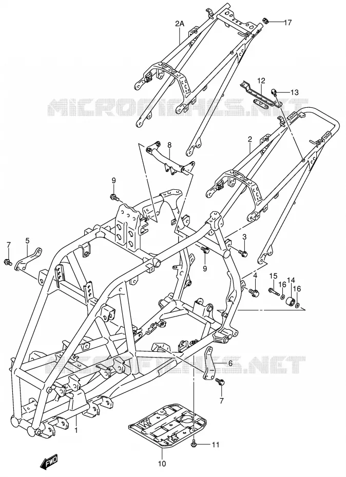 CADRE (MODELE K3/K4) Suzuki QUAD 400 QUADSPORT 2006  LT-Z400K6(E3/E28)