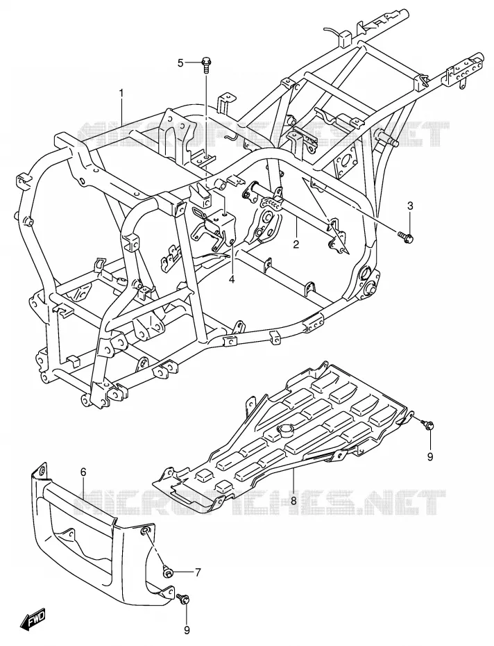 CADRE Suzuki QUAD 500 KINGQUAD 2005  LT-A500FK5(P28/P33)