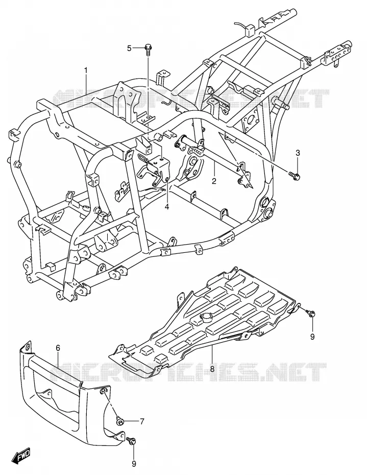CADRE Suzuki QUAD 500 VINSON 2003  LT-A500FK3(E3/E28)