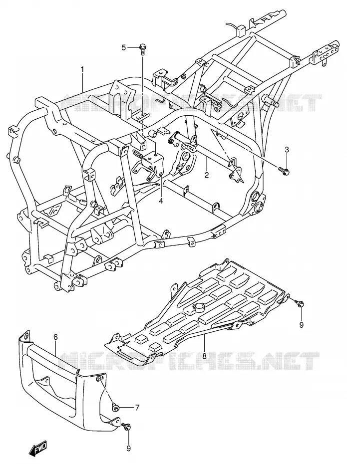 CADRE Suzuki QUAD 500 VINSON 2005  LT-F500FK5(P28/P33)