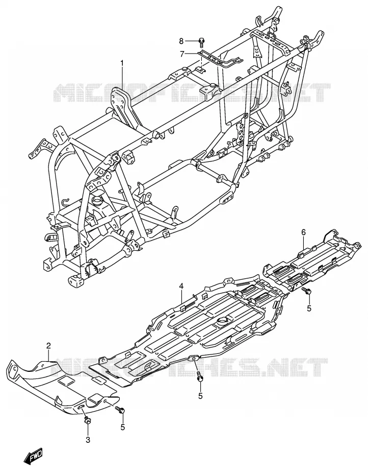 CADRE Suzuki QUAD 700 KINGQUAD 2005  LT-A700XK5(E17)