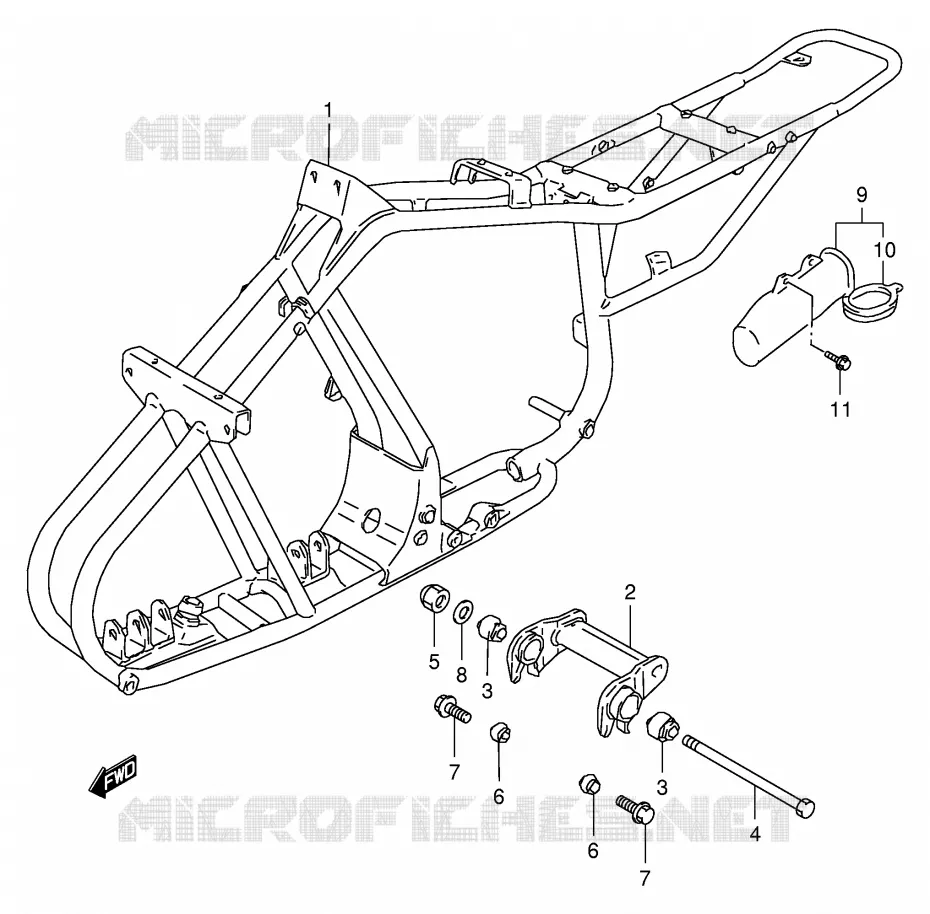 CADRE Suzuki QUAD 80 QUADSPORT 2001  LT80K1(P3/P28)