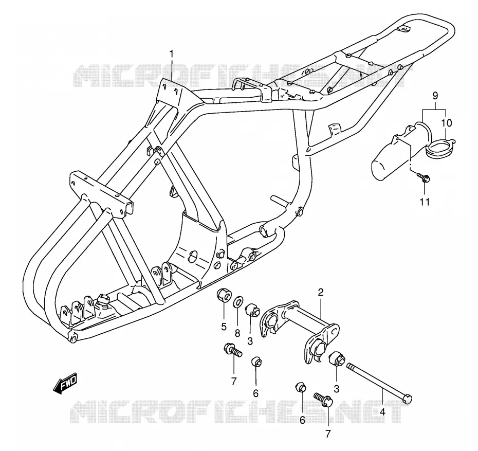 CADRE Suzuki QUAD 80 QUADSPORT 2002  LT80K2(P3/P28)