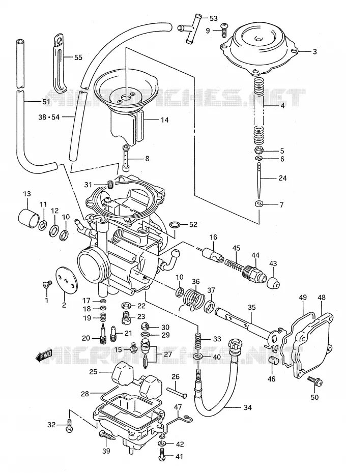 CARBURATEUR (MODELE K/L/M/N/P/R/S) Suzuki QUAD 250 KINGQUAD 1990  LT-F4WDL(E28)