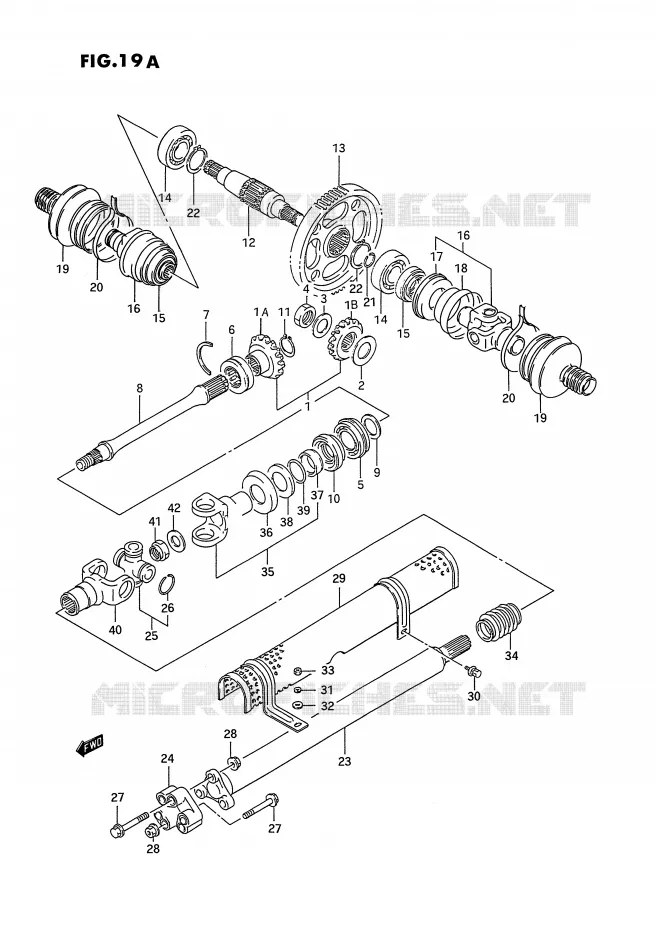 CARDAN (MODELE R/S) Suzuki QUAD 300 KINGQUAD 1991  LT-F4WDXM(E2)