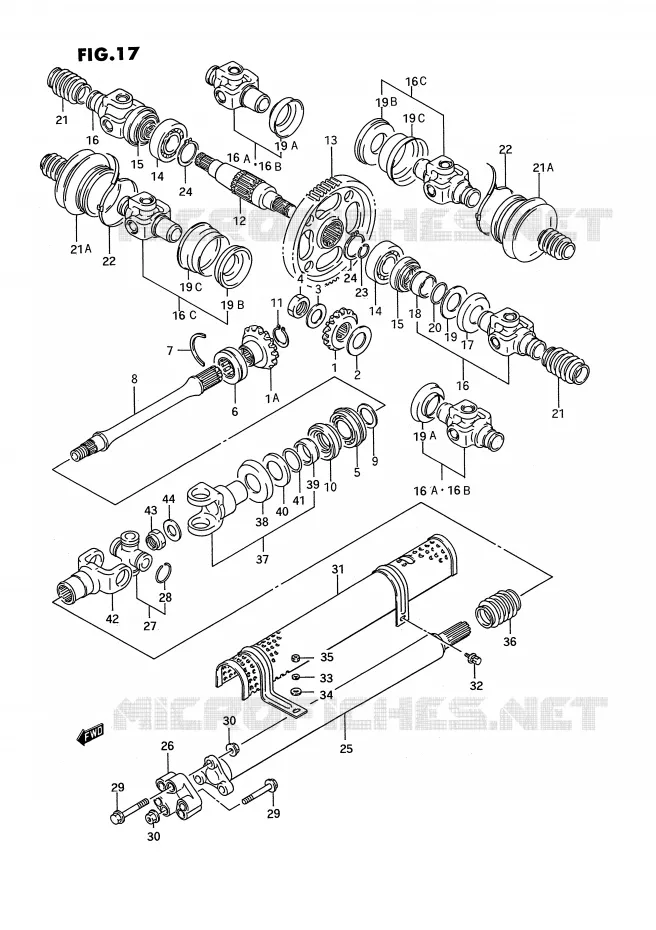 CARDAN Suzuki QUAD 250 KINGQUAD 1993  LT-F4WDP(E2)