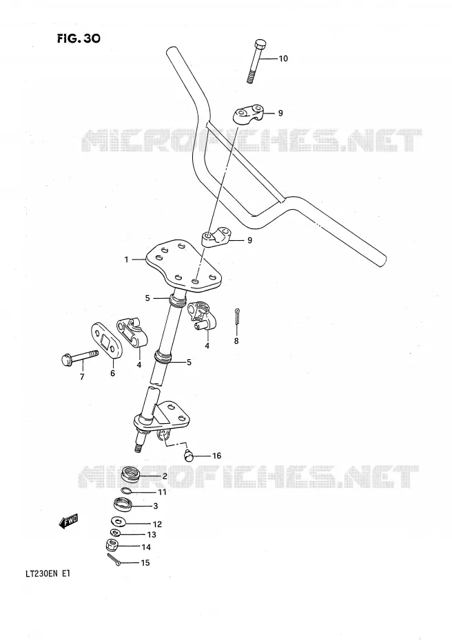 COLONNE DE DIRECTION Suzuki QUAD 230 QUADSPORT 1992  LT230EN(E1)